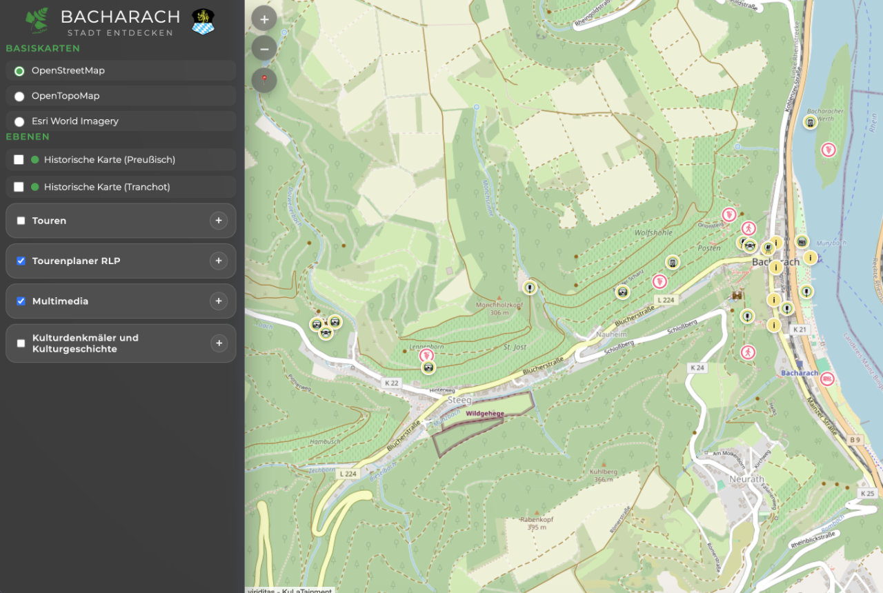 WebGIS Karte mit multimedialen Inhalte