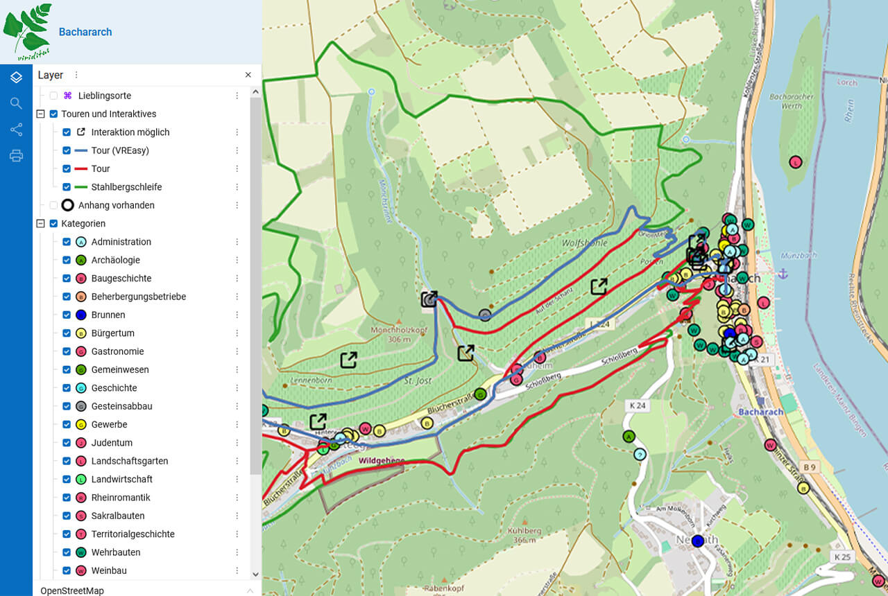 WebGIS Karte mit multimedialen Inhalte